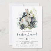 水彩フローライースターバニーブランチ 招待状 (正面)