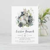 水彩フローライースターバニーブランチ 招待状 (スタンド正面)