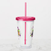 水彩フローライースターバニーラビットパーソナライズされた アクリルタンブラー (右)