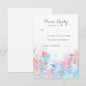 水彩フローラウェディングRSVPカード 出欠カード (正面/裏面)