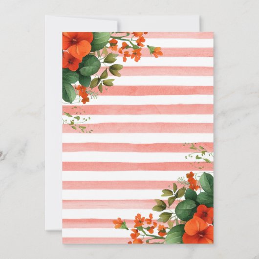 水彩フローラウサギとニンジン赤ちゃんシャワー 招待状 (裏面)