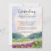 水彩フローラウッドランドお祝いオブ・ライフ 招待状 (正面)