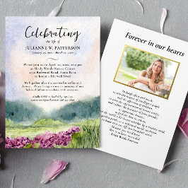 水彩フローラウッドランドお祝いオブ・ライフ 招待状