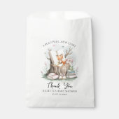 水彩フローラウッドランドアニマルズベビーブシャワー フェイバーバッグ (正面)
