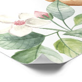 水彩フローラウッドランドベビー鹿ベビーシャワー ポスター (角)