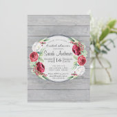 水彩フローラウッ素朴ドブライダルシャワー 招待状 (スタンド正面)