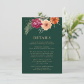 水彩フローラエメラルドグリーン結婚詳細 エンクロージャーカード (スタンド正面)