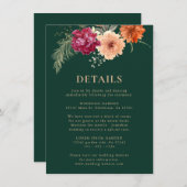 水彩フローラエメラルドグリーン結婚詳細 エンクロージャーカード (正面/裏面)