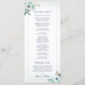 水彩フローラエレガントアネモンブーケ結婚ス プログラム (裏面)