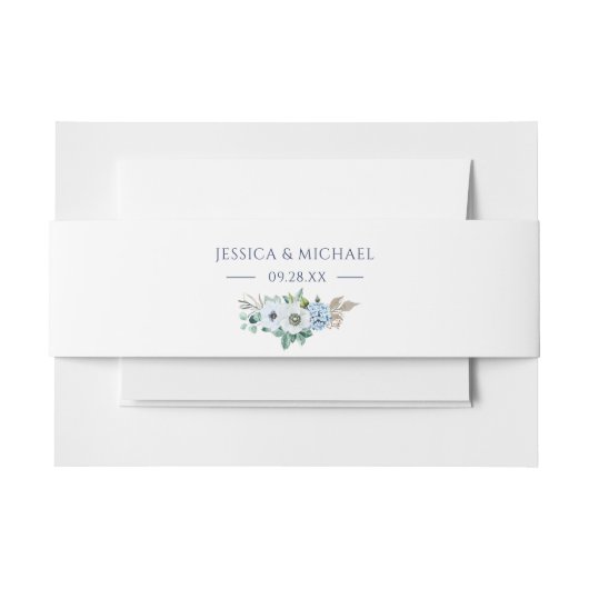 水彩フローラエレガントアネモンブーケ結婚ス 招待状ベリーバンド (正面例)