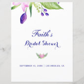 水彩フローラエレガントブライダルシャワーおもしろいゲーム (裏面)