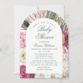 水彩フローラエレガントベビーシャワー 招待状 (正面)