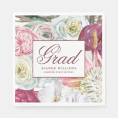 水彩フローラエレガントモダン卒業 スタンダードランチョンナプキン (正面)
