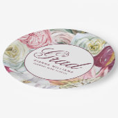 水彩フローラエレガントモダン卒業 ペーパープレート (アングル)