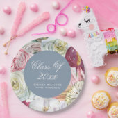 水彩フローラエレガントモダン卒業 ペーパープレート (パーティー)