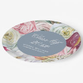 水彩フローラエレガントモダン卒業 ペーパープレート (アングル)