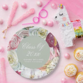 水彩フローラエレガントモダン卒業 ペーパープレート (パーティー)