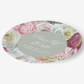 水彩フローラエレガントモダン卒業 ペーパープレート (アングル)