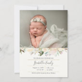 水彩フローラエレガント墨書誕生 案内状 (裏面)