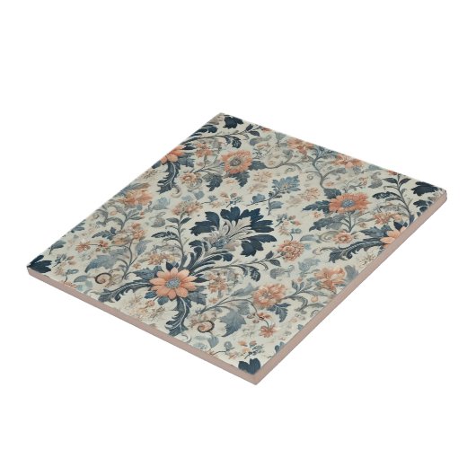 水彩フローラエレガント春デザイン タイル (側面)