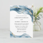 水彩フローラエレガント葉の結婚緑 招待状 (スタンド正面)