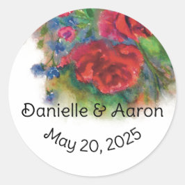 水彩フローラエンチャントバララウンドステッカー ラウンドシール