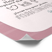 水彩フローラオスナップハッシュタグ結婚の装飾 ポスター (角)