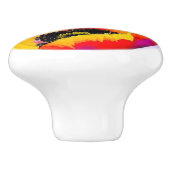 水彩フローラオレンジカリフォルニアポピー セラミックノブ (側面)