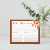 水彩フローラオレンジブライダルシャワーレシピカード (スタンド正面)