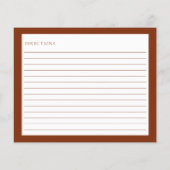 水彩フローラオレンジブライダルシャワーレシピカード (裏面)