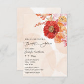 水彩フローラオレンジブライダルシャワー 招待状 (正面/裏面)