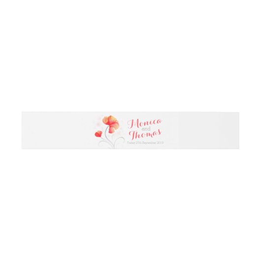 水彩フローラオレン結婚ジのカスタムベリーバンド 招待状ベリーバンド (フラット)