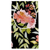 水彩フローラオン黒 スモールペーパーバッグ (裏面)