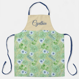 水彩フローラオールオーバープリント パーソナライズされた エプロン