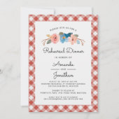 水彩フローラカジュアルのリハ結婚ーサルディナー 招待状 (正面)