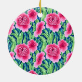 水彩フローラカスタマイズ可能オーナメント セラミックオーナメント (裏面)