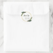 水彩フローラカスタマイズ可能文字シール ラウンドシール (バッグ)