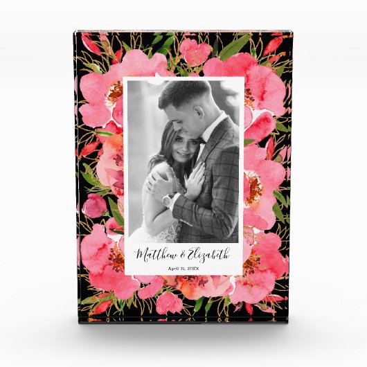 水彩フローラカスタムウェディングフォトブロック フォトブロック (正面)