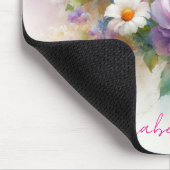 水彩フローラカスタムスクリプト名テンプレート マウスパッド (コーナー)