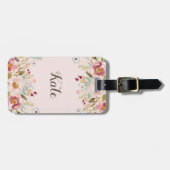 水彩フローラカスタムモノグラム荷物タグ ラゲッジタグ (正面横)