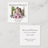 水彩フローラカスタム写真保存日 ノートカード (正面/裏面)