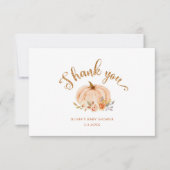 水彩フローラカボチャの赤ちゃん感謝していシャワーあなた カード (正面)