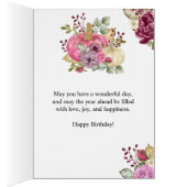 水彩フローラカボチャ秋誕生日カード (内側 (右))