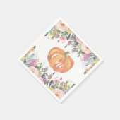 水彩フローラカボチャ第1誕生日 スタンダードカクテルナプキン (角)