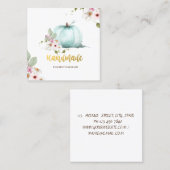 水彩フローラカボチャ、手作り スクエア名刺 (正面/裏面)