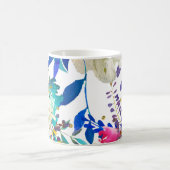水彩フローラカラスプラッシュおもしろい明カラフルるい コーヒーマグカップ (中央)