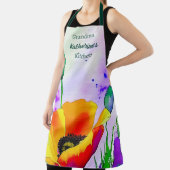 水彩フローラカリフォルニアポピーカスタムズ エプロン (インサイチュ)