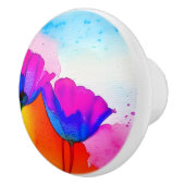 水彩フローラカリフォルニアポピードロワーキャビネット セラミックノブ (右)