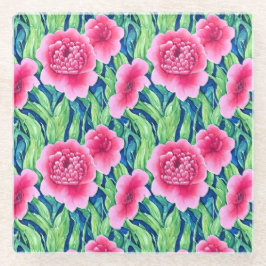 水彩フローラガラスコースター ガラスコースター