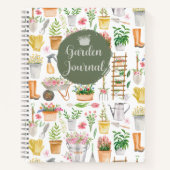 水彩フローラガーデニングツールガーデンジャーナル ノートブック (正面)